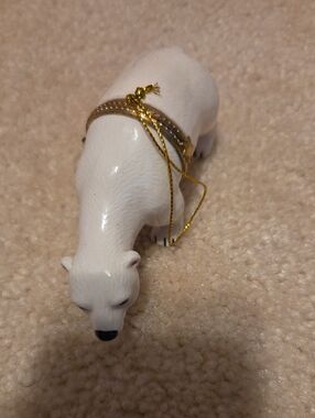 Plush-Style White Polar Bear Ornament